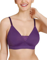 LIGHTLY PADDED NON WIRED T SHIRT BRA-PLUM