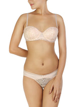 ALL OVER LACE PUSH-UP BRA SET WITH METALLIC RINGS-VEILED ROSE