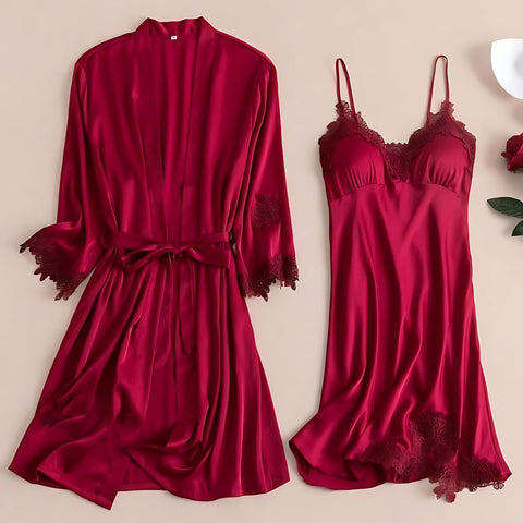 2-Piece Ladies Nighty Set | Sexy Bridal Night Dress (Gown + Inner Dress) | Hot Lingerie for Girls