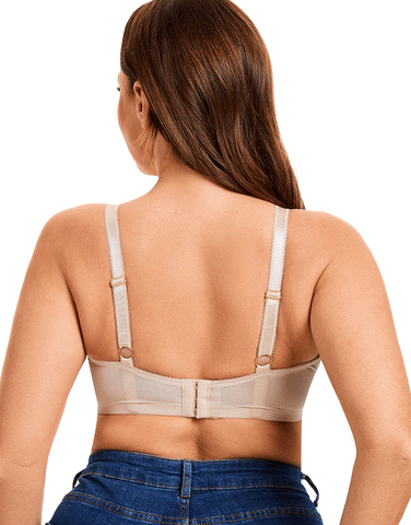 Plus Quattro Support Full-Coverage Wirefree Bra With Side Shaping Panels-TOASTED ALMOND (Copy)