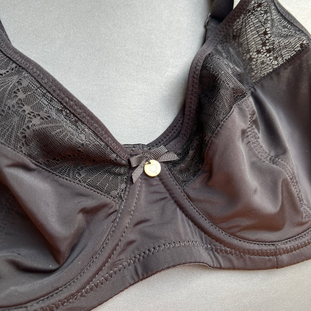 Curvy Double Layered All over Lace Bralette-BLACK