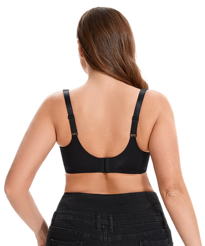 Curvy Double Layered All over Lace Bralette-BLACK