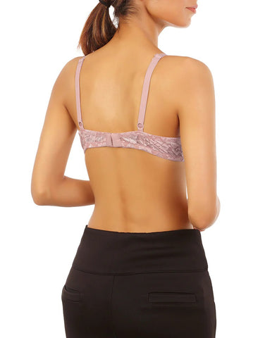 COTTON UNDERWIRED LIGHTLY PADDED T-SHIRT BRA-DAWN PINK