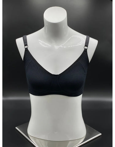 COTTON DOUBLE LAYERED ENCIRCLE BRA-BLACK