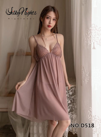Silky Nights – Premium Imported Net Nighty | Free Size | High-Quality Nightwear for Women