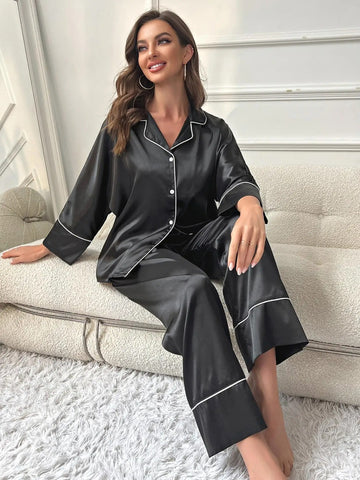2-Piece Silk Satin Night Suit for Women | Bridal Nighty, Sleepwear & Loungewear Set