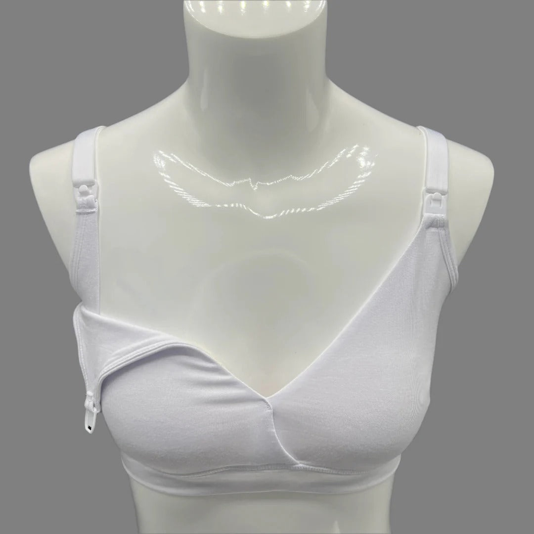 DOUBLE LAYERED SIDE SUPPORT NURSING BRA -WHITE