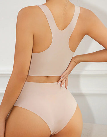 LASER CUT SUPER SOFT BRA SET -SKIN