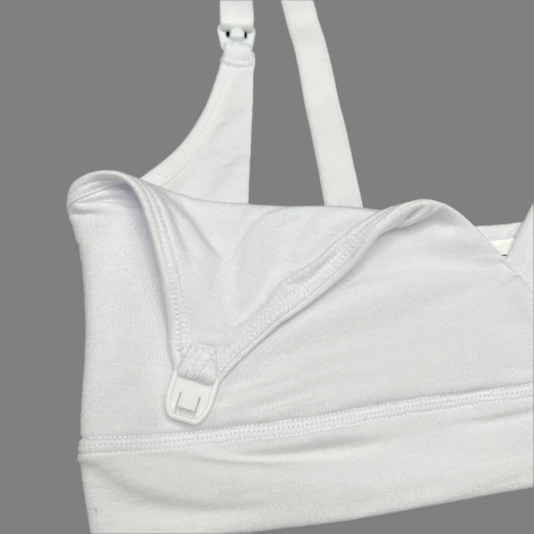 DOUBLE LAYERED SIDE SUPPORT NURSING BRA -WHITE